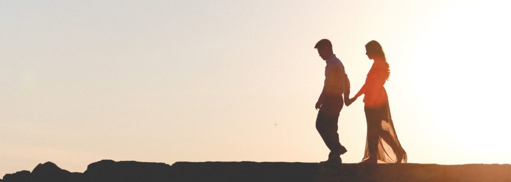 couple walking outside